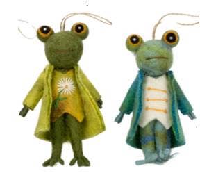 Dapper Frog Ornament - Assorted