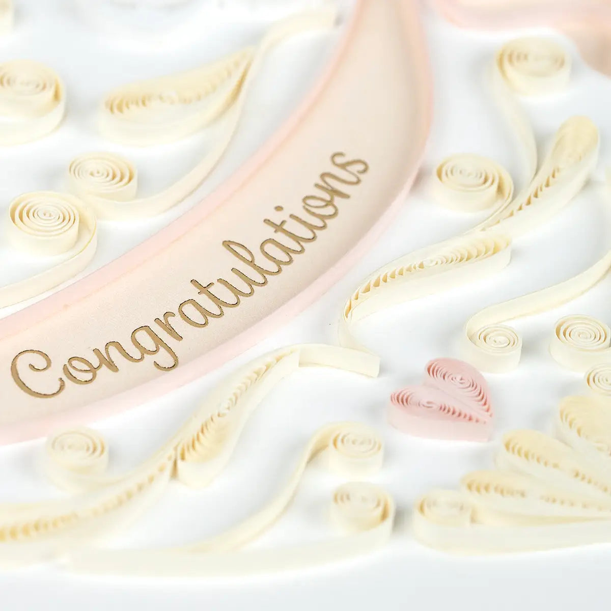 Quilled Wedding Doves Heart Greeting Card