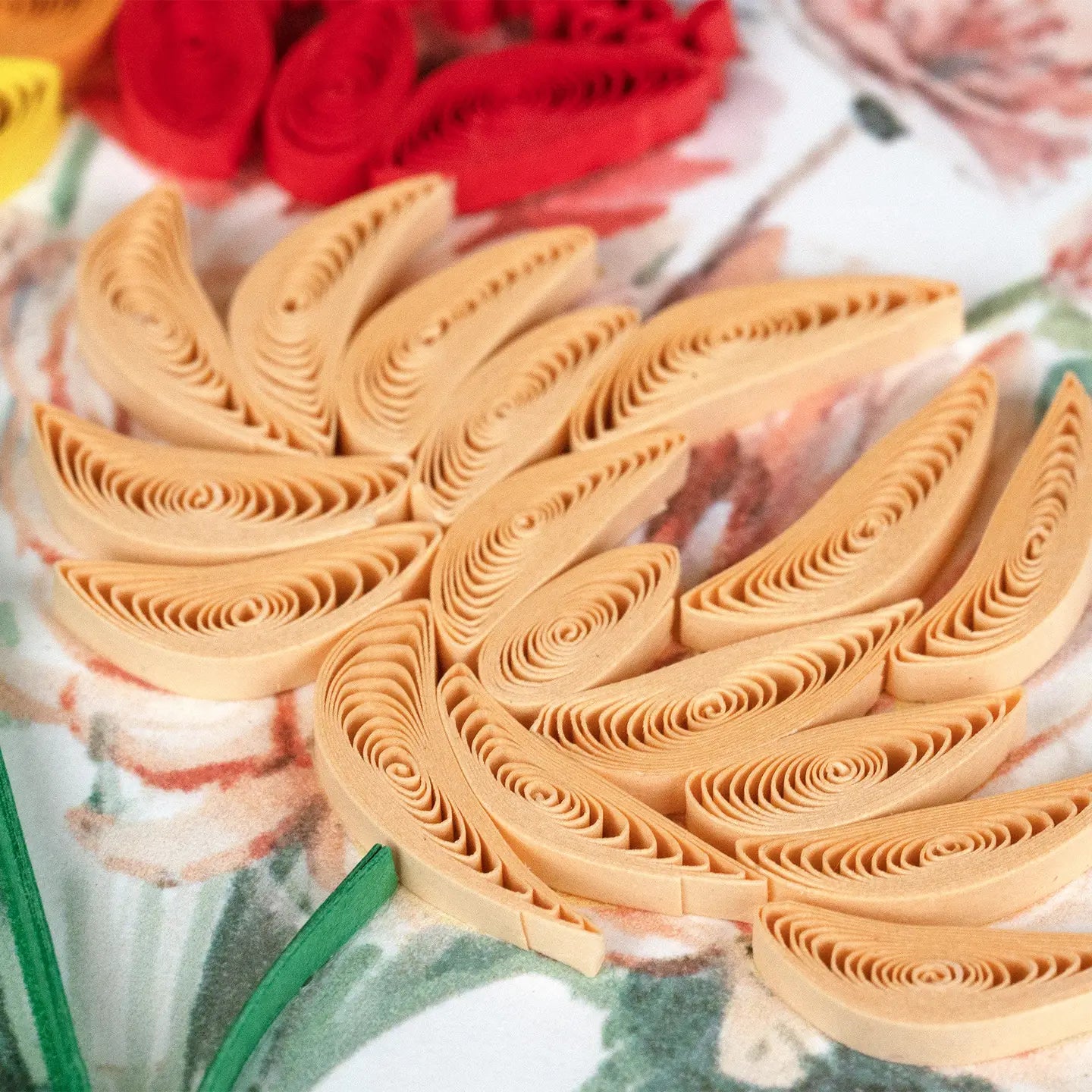 Quilled Japanese Wildflowers Greeting Card