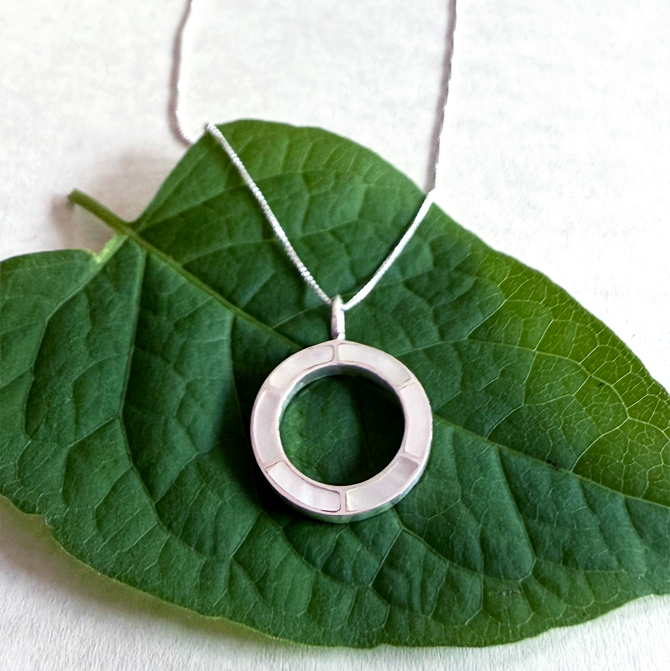 Mother-of-pearl Inlay Necklace - Sterling Silver