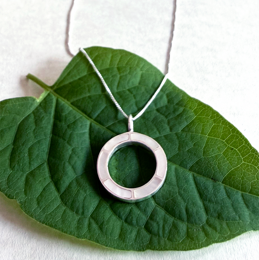 Mother-of-pearl Inlay Necklace - Sterling Silver