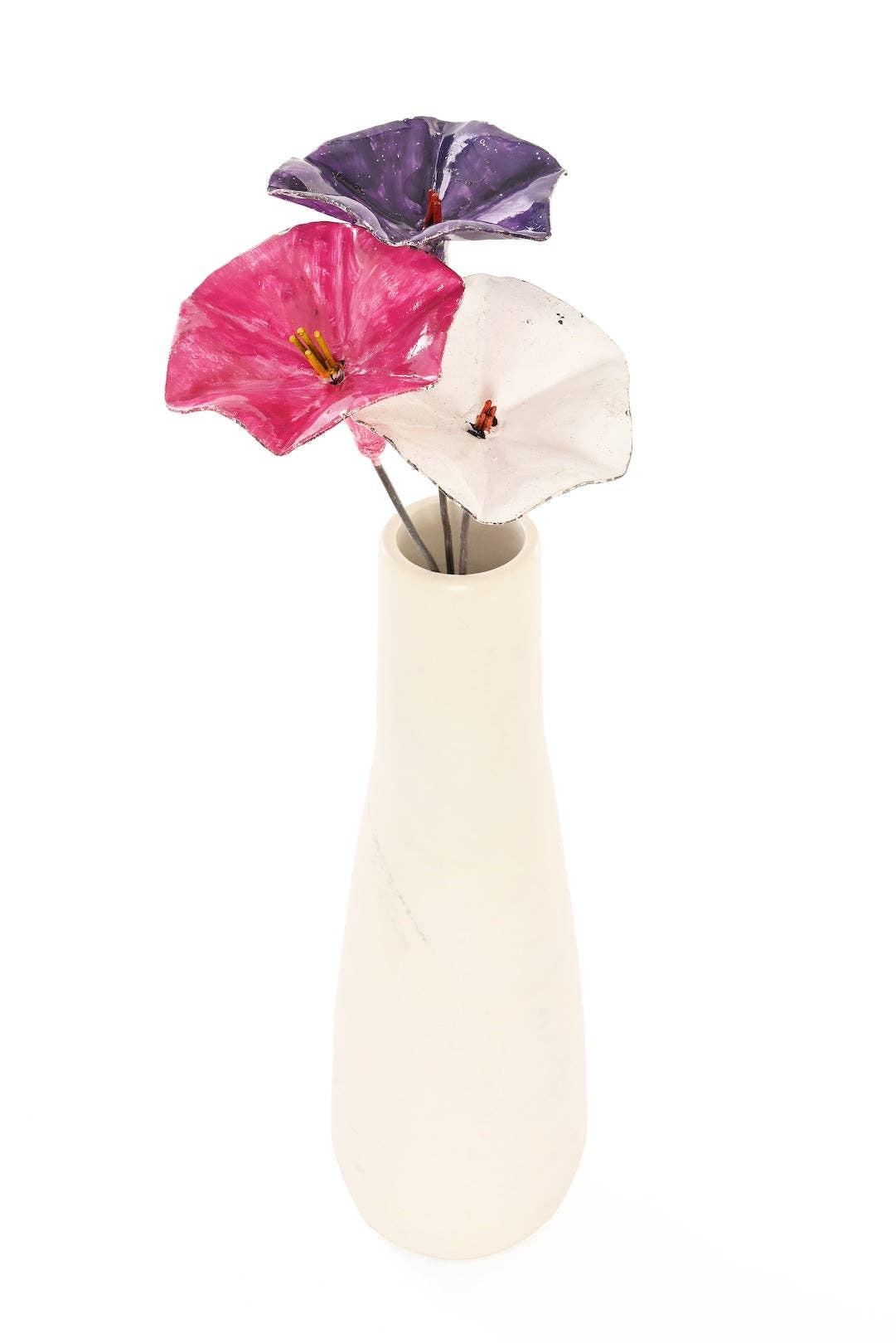 Small Metal Petunia Flower Garden Stake – Purple