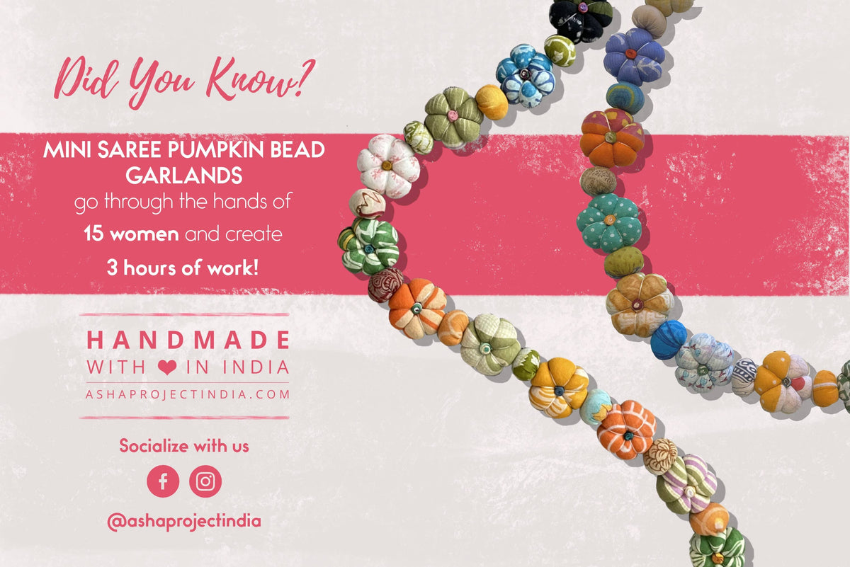 Mini Saree Pumpkin Bead Garland
