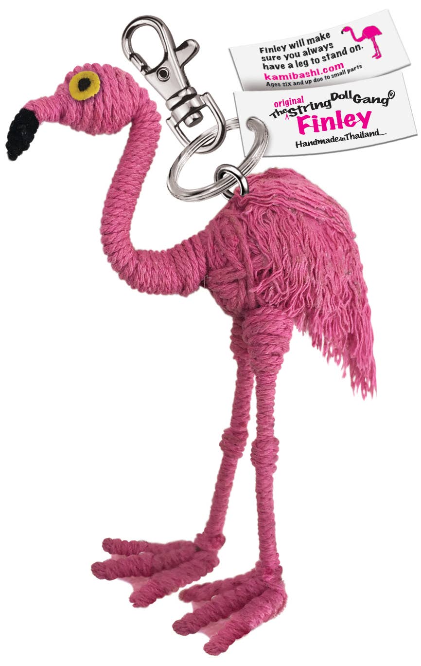 Finley the Flamingo String Doll Keychain
