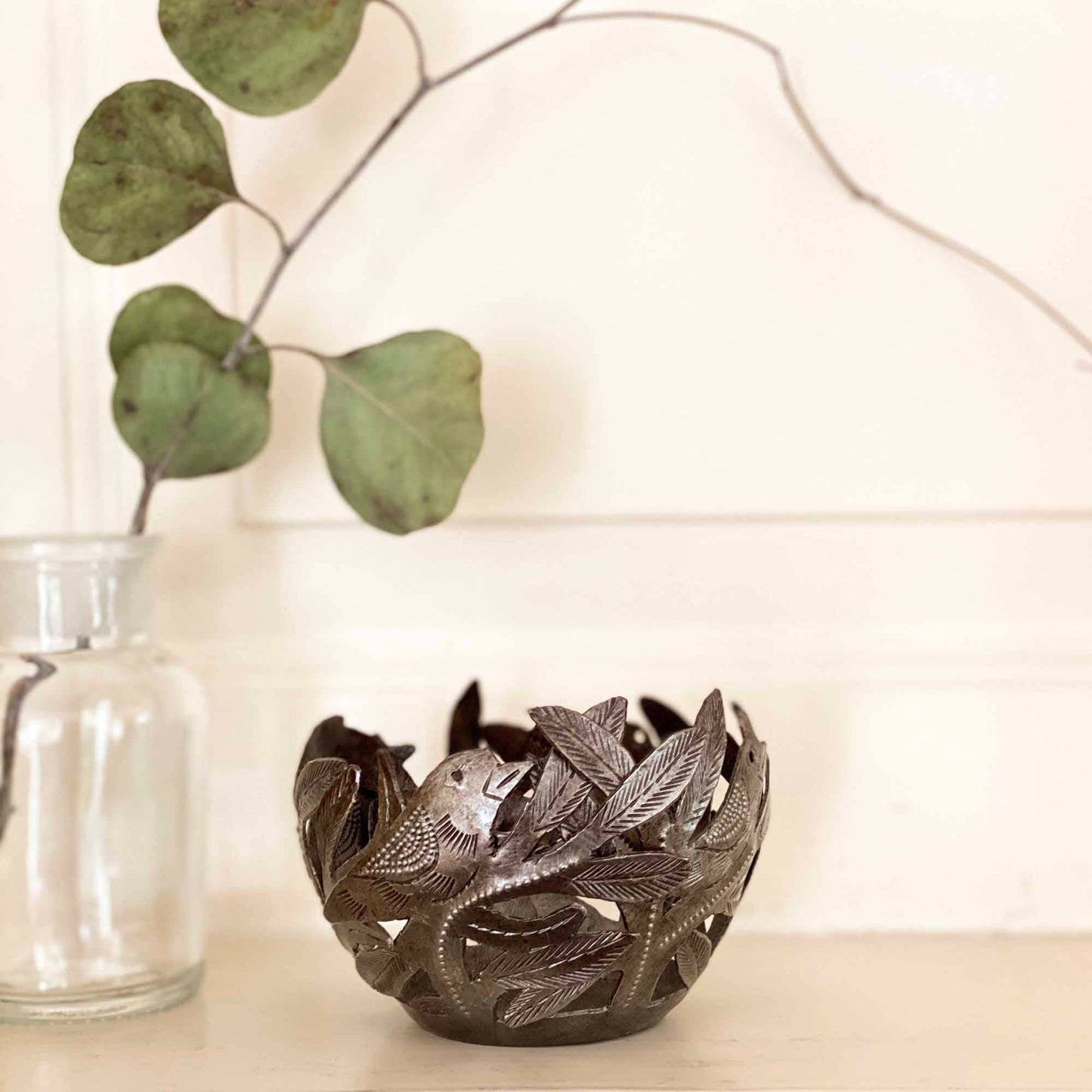 Cut Metal Bird Bowl
