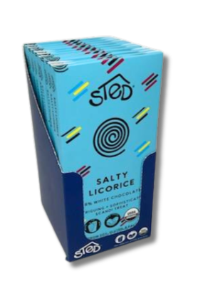 Salty Licorice 38% White Chocolate Bar