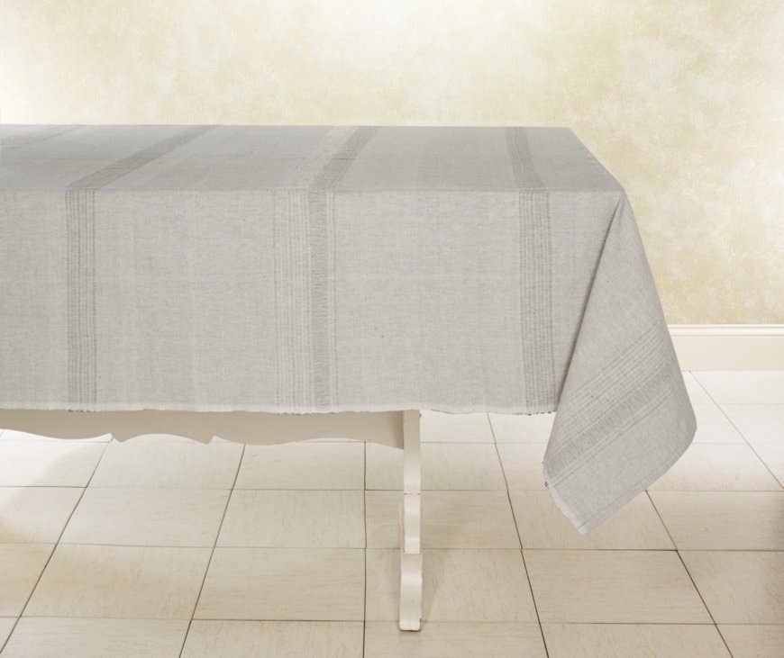 Handwoven Cotton Tablecloth - Sea Salt