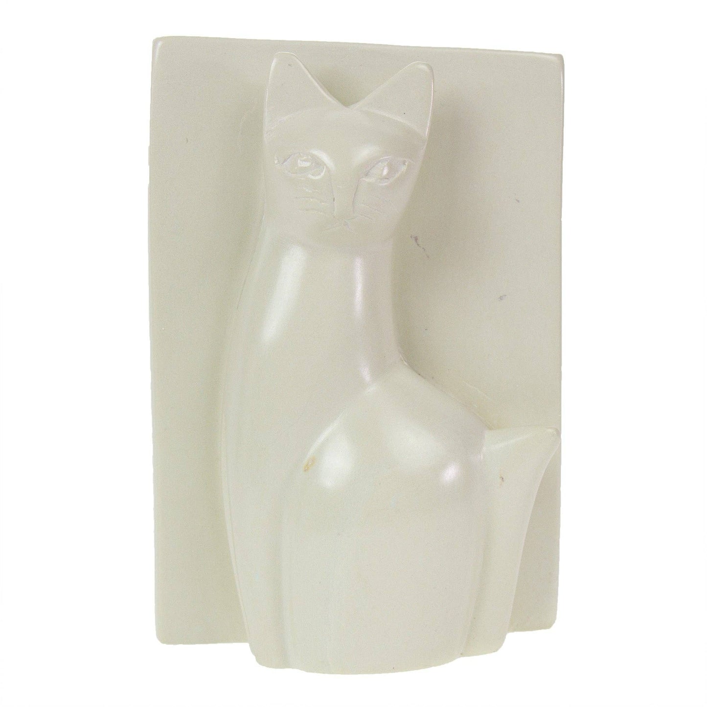Soapstone Majestic Sitting Cat Bookends - Set of 2