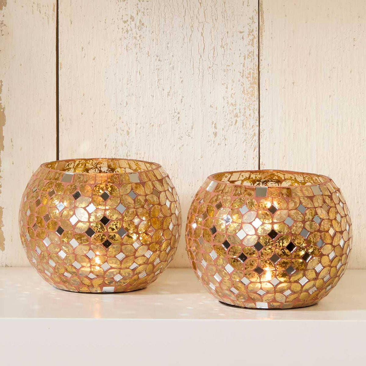 Amber Mosaic Candle Holder