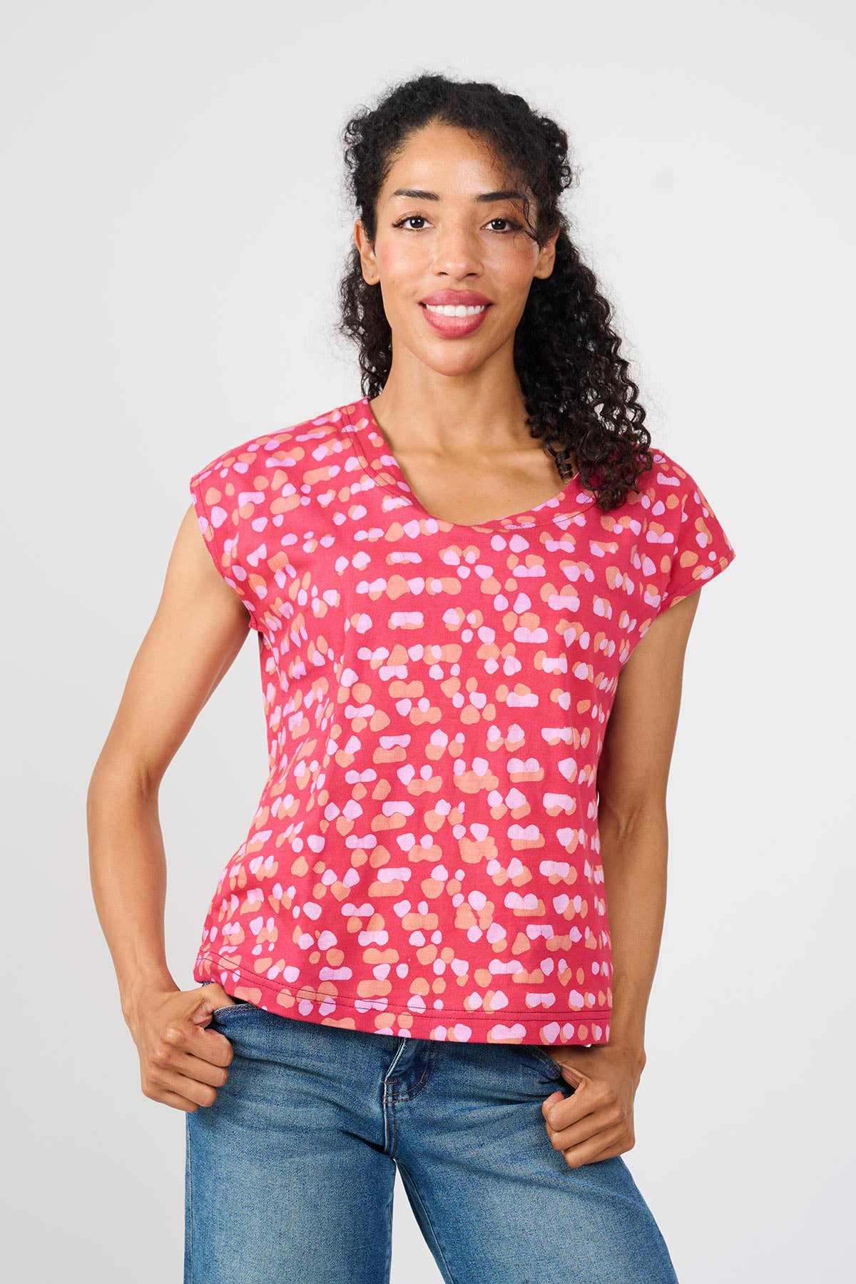 Knit Mesa Top: Code - Melon-Organic