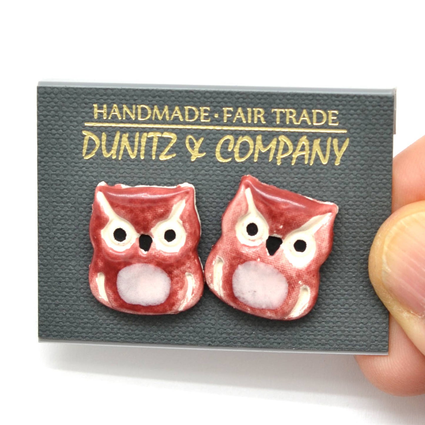 Ceramic Owl Stud Earrings - Assorted