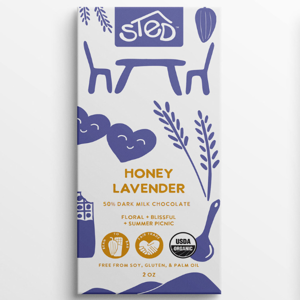 Honey Lavender Dark Milk Chocolate Bar