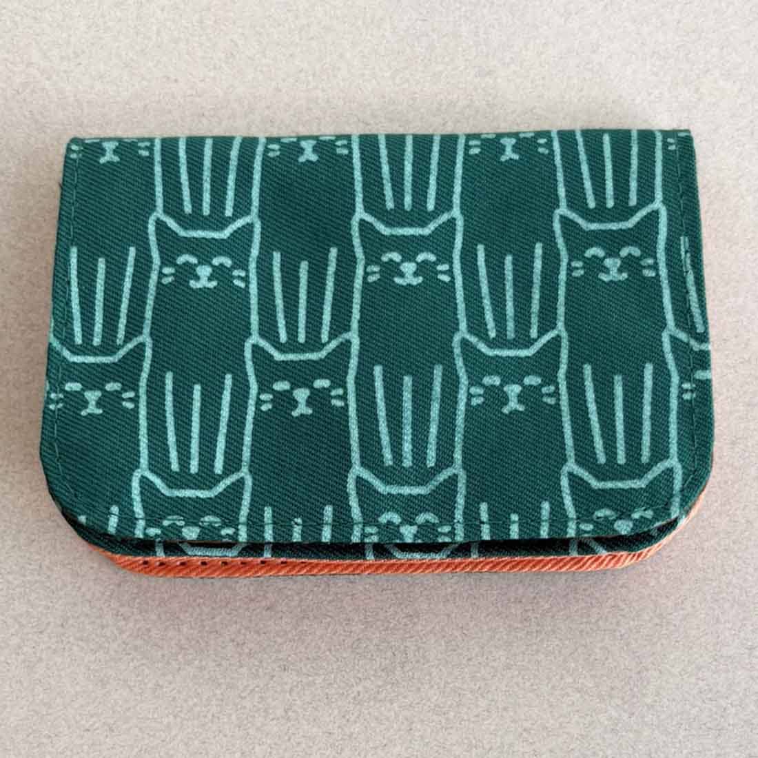 Cotton Canvas Cardholders - Cat Prints