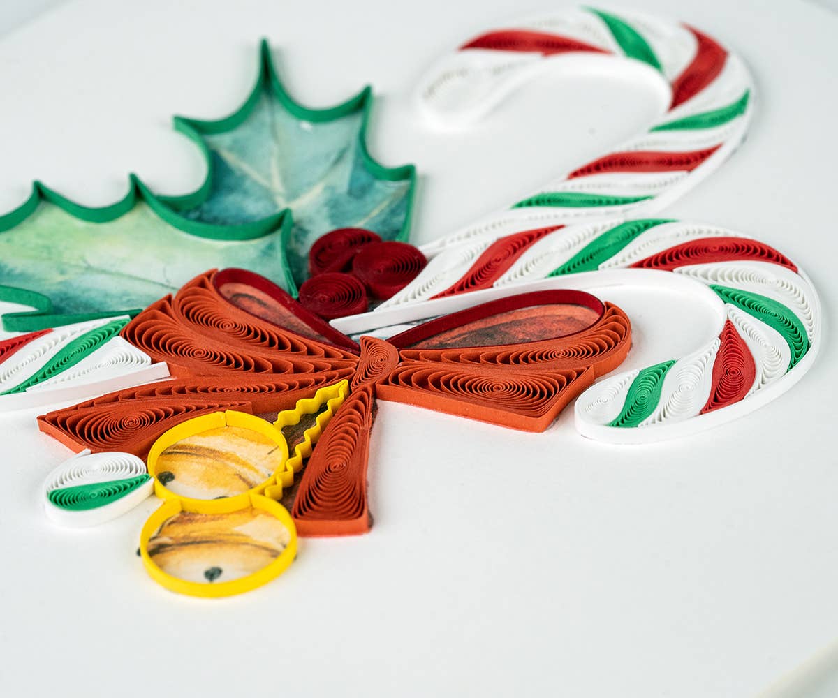 Quilled Candy Canes Christmas Card