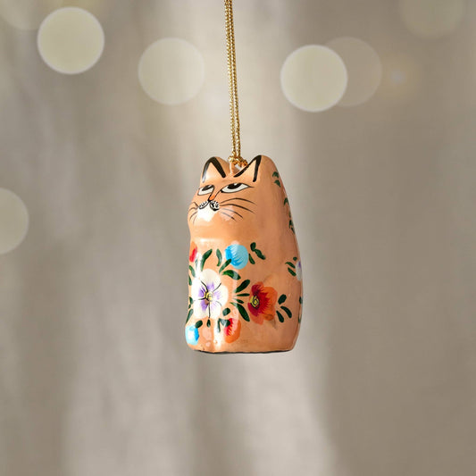 Parisi Paper Mache Cat Ornament
