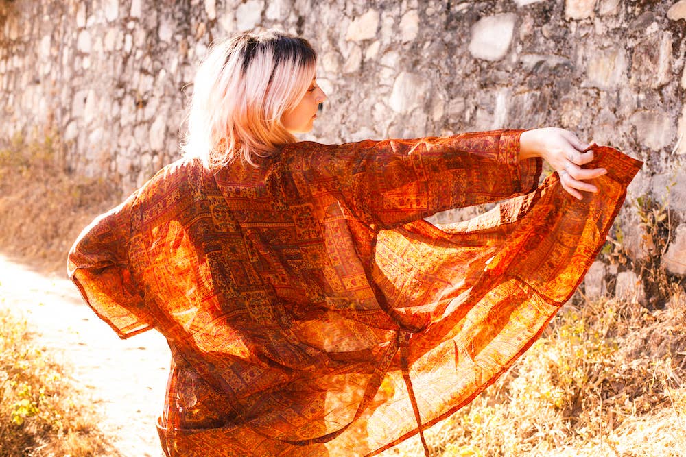 Long Sleeves Upcycled Kimono
