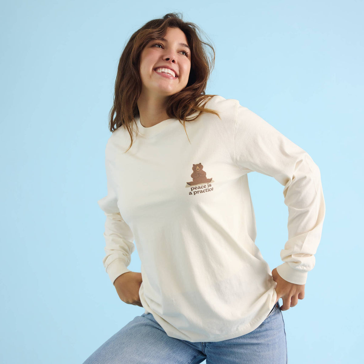 Peace is a Practice Long Sleeve T-Shirt | Organic Cotton