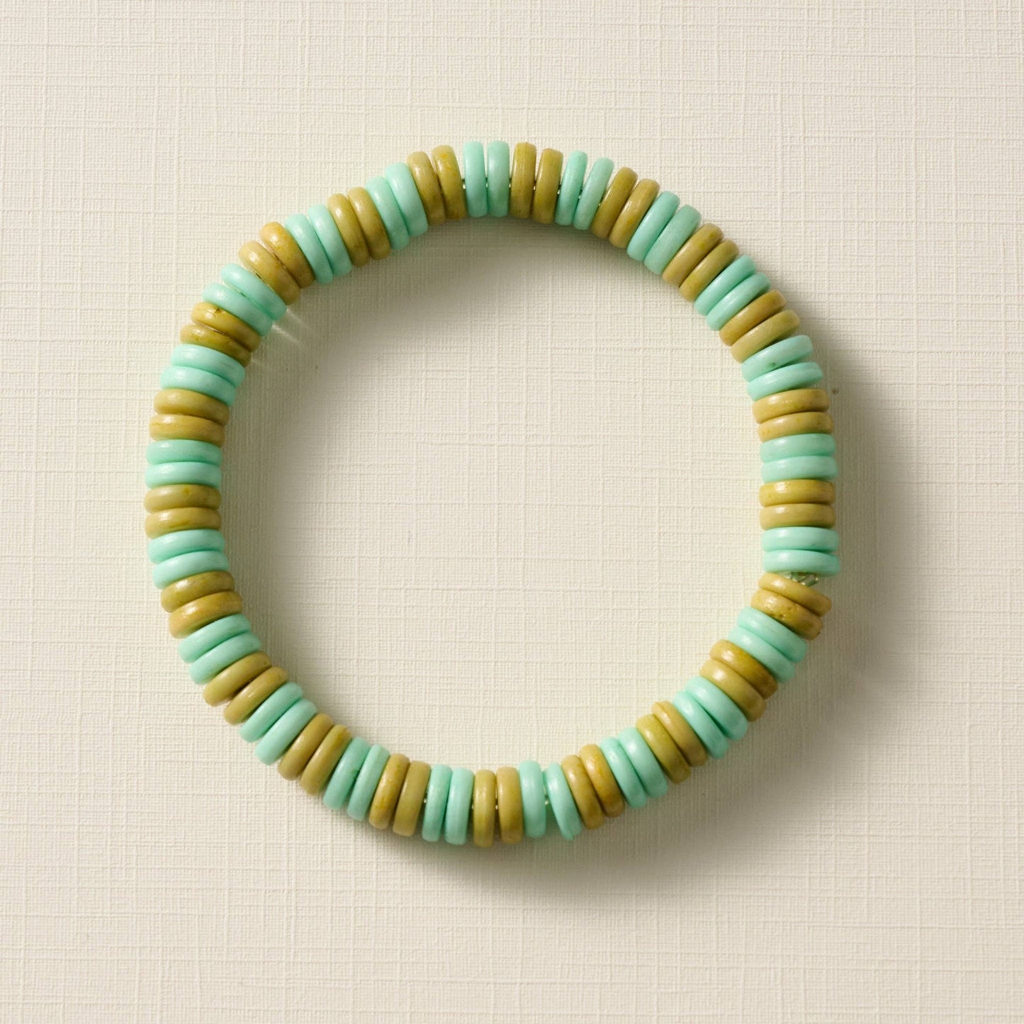 Khet Bead Bracelet - Light Green+Olive