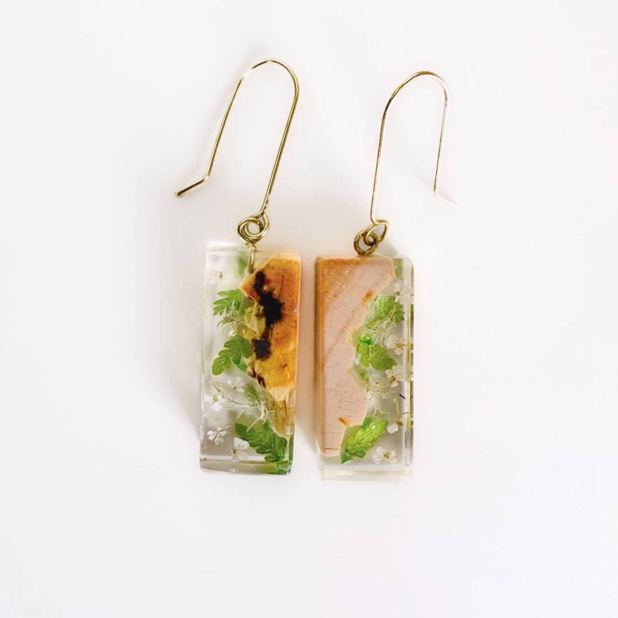 Botanical "Find Me in the Forest" Bar Earrings