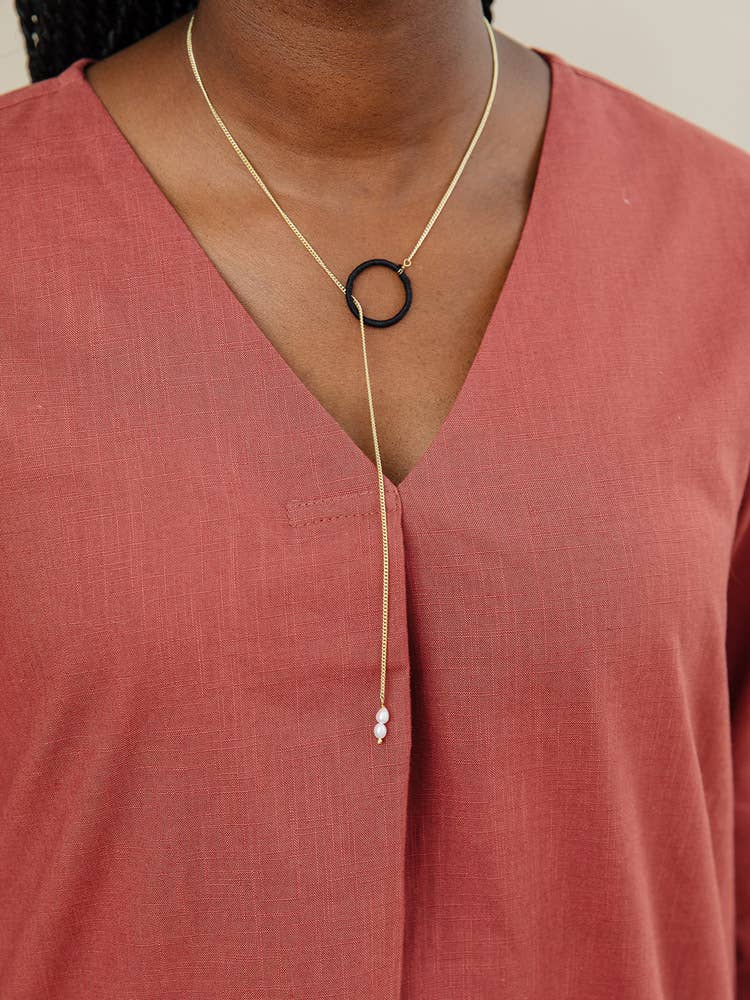 Alexandra Lariat Necklace Gold