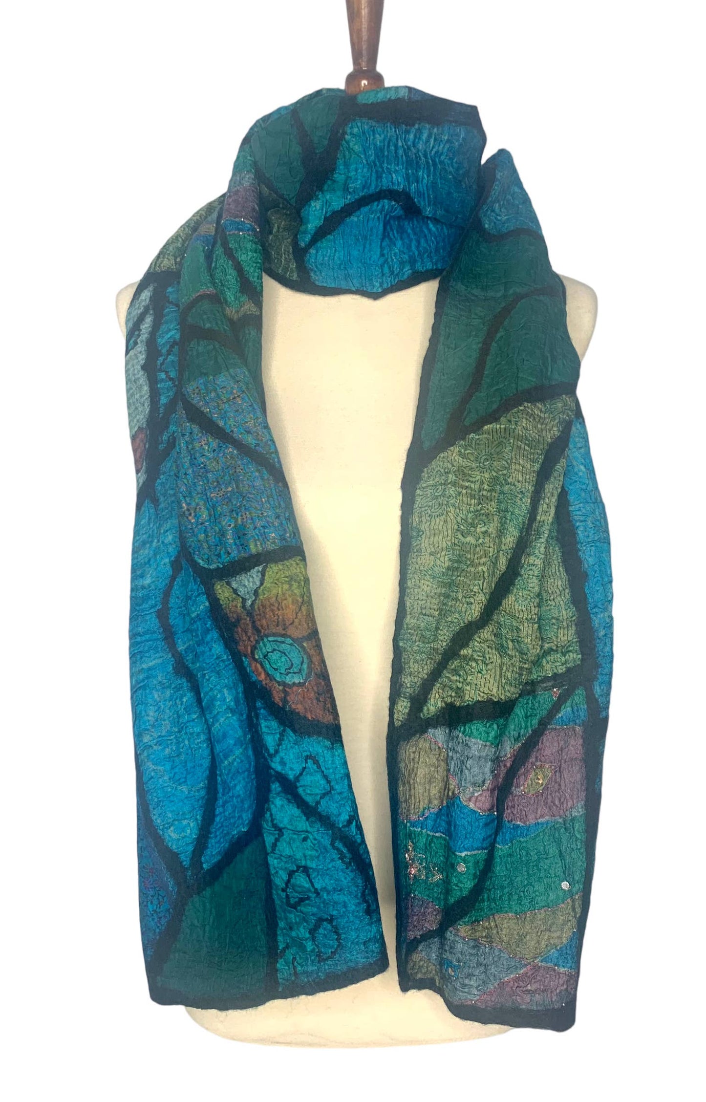Sari Patchwork Scarf - Blue