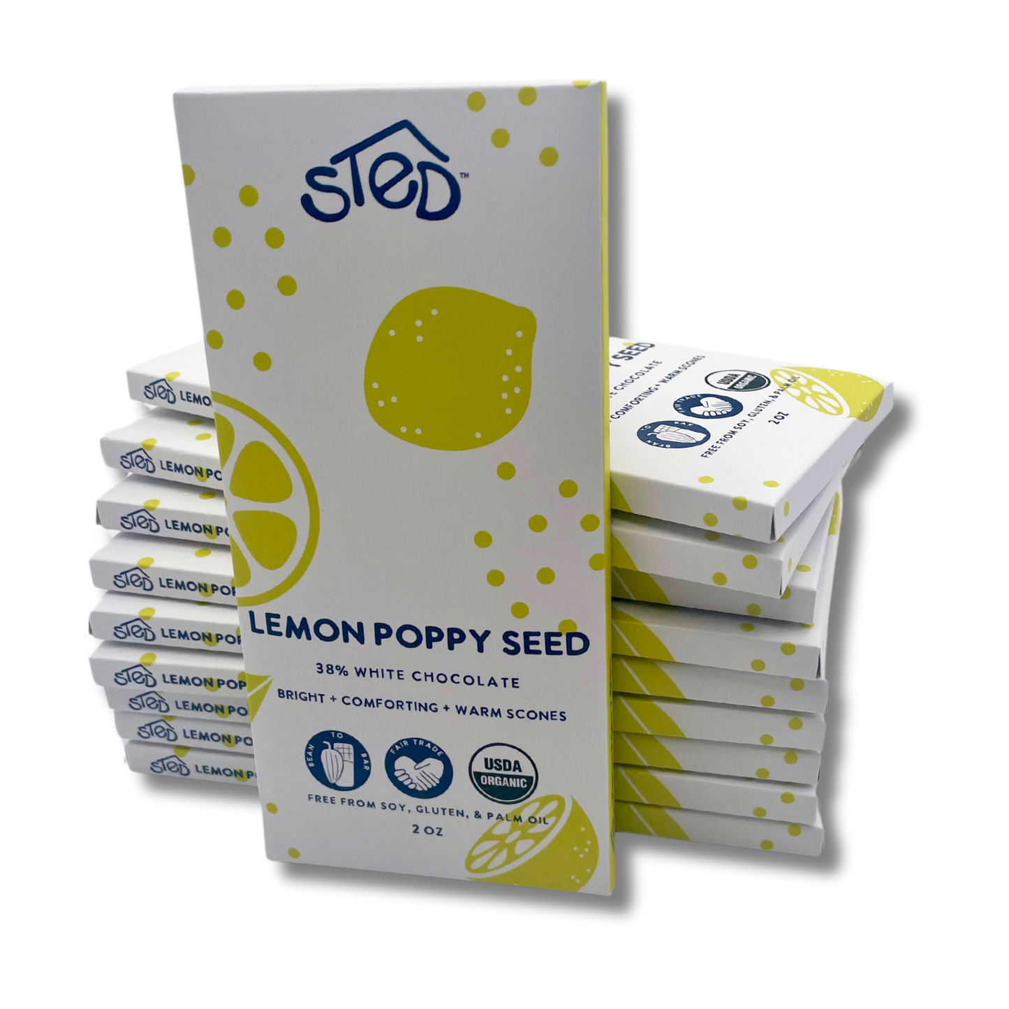 Lemon Poppy White Chocolate Bar