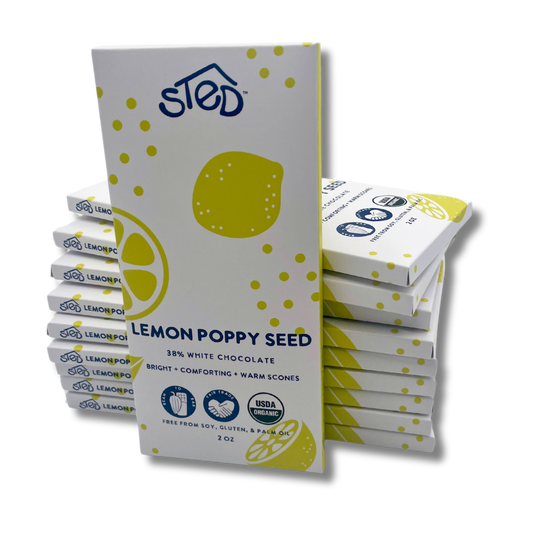 Lemon Poppy White Chocolate Bar