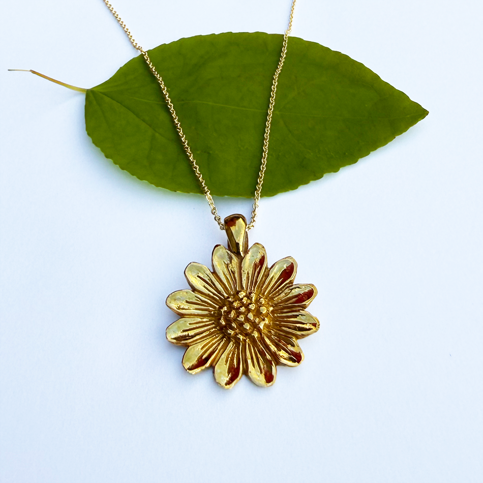 Eternal Sunflower Necklace - Brass