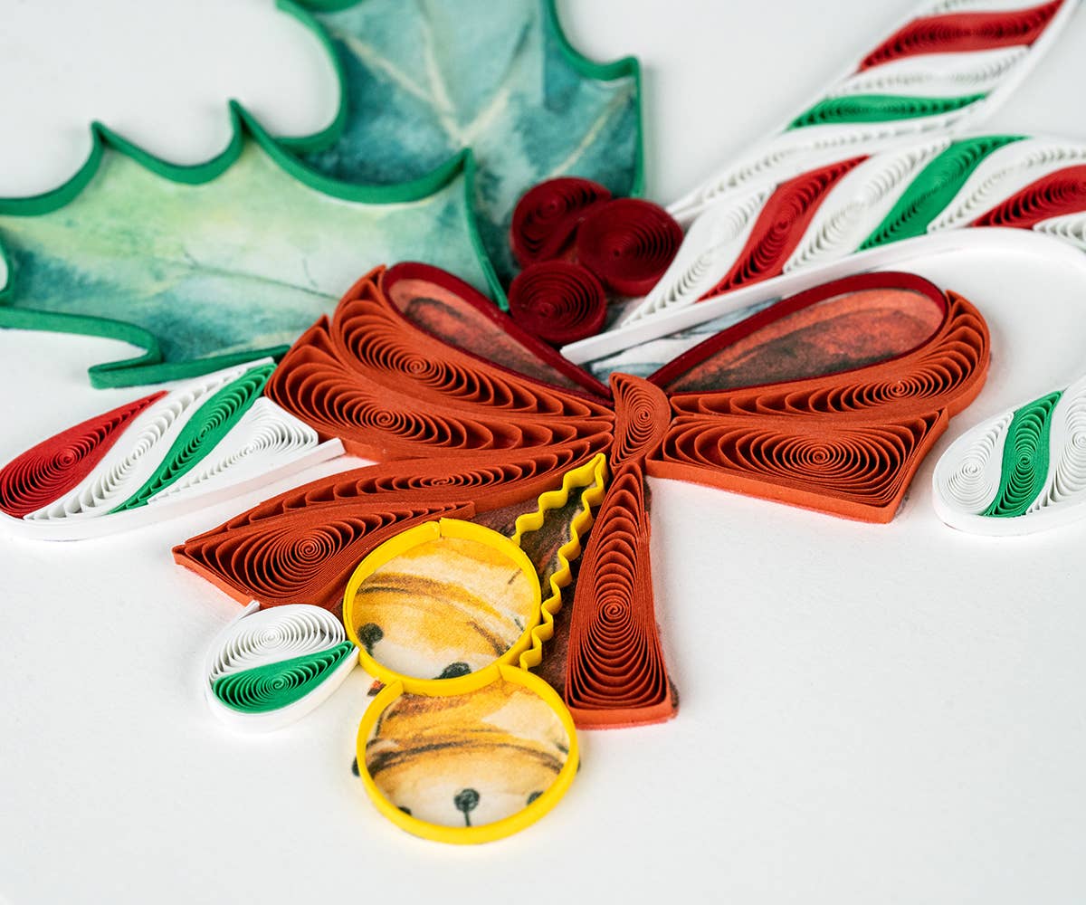 Quilled Candy Canes Christmas Card