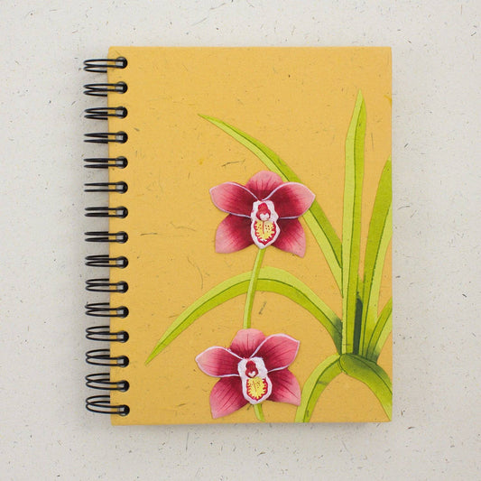 Large Notebook - Sweet Orchid Flower Yellow