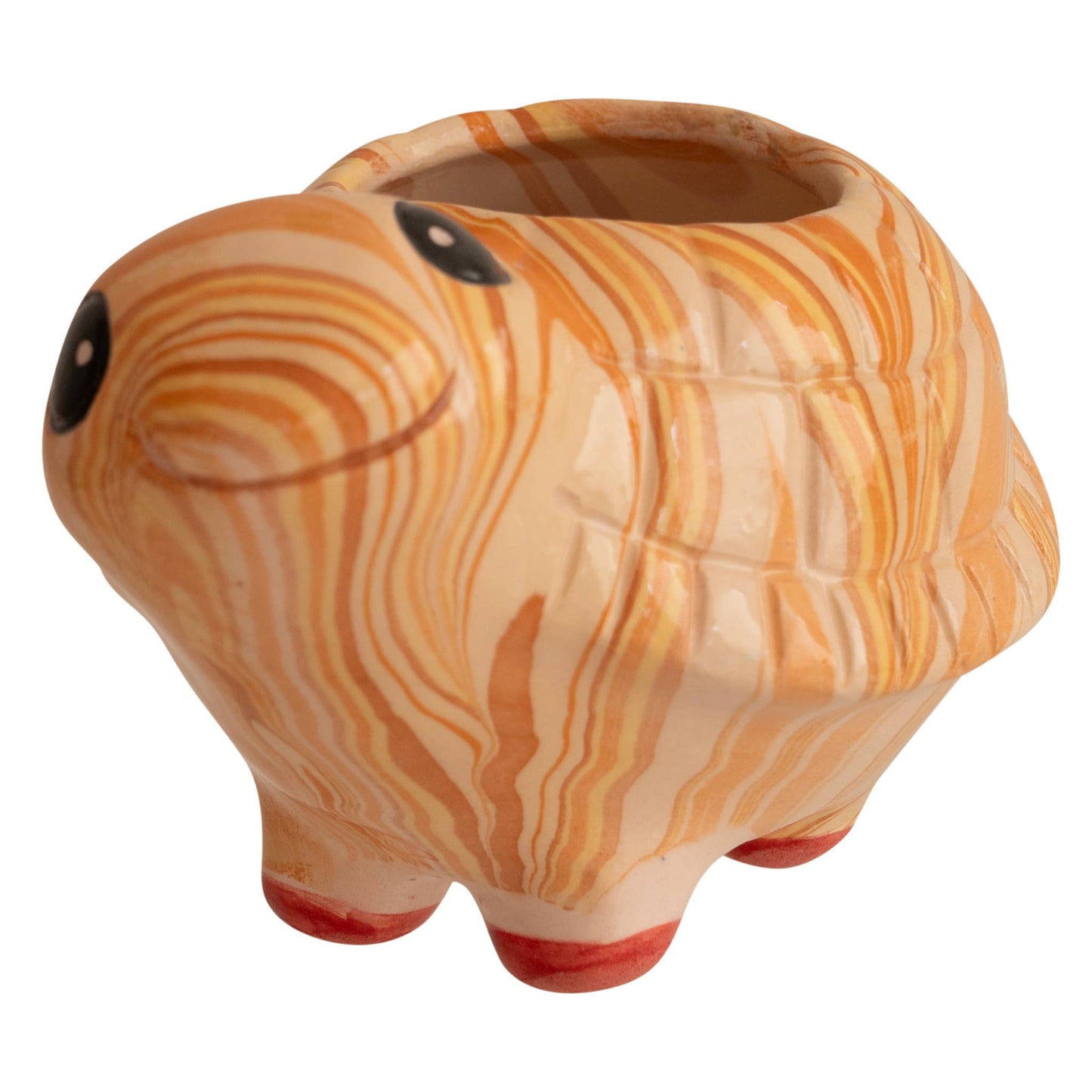 Marble Glazed Ceramic Plant Pot - Turtle
