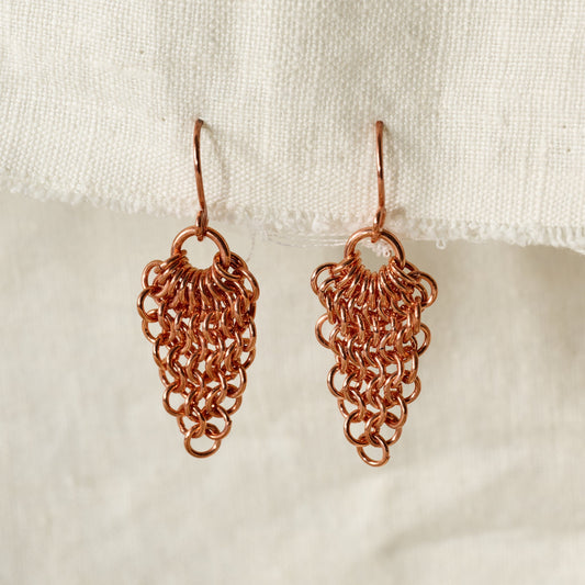 Earrings jump ring waterfall copper 1.75L copper