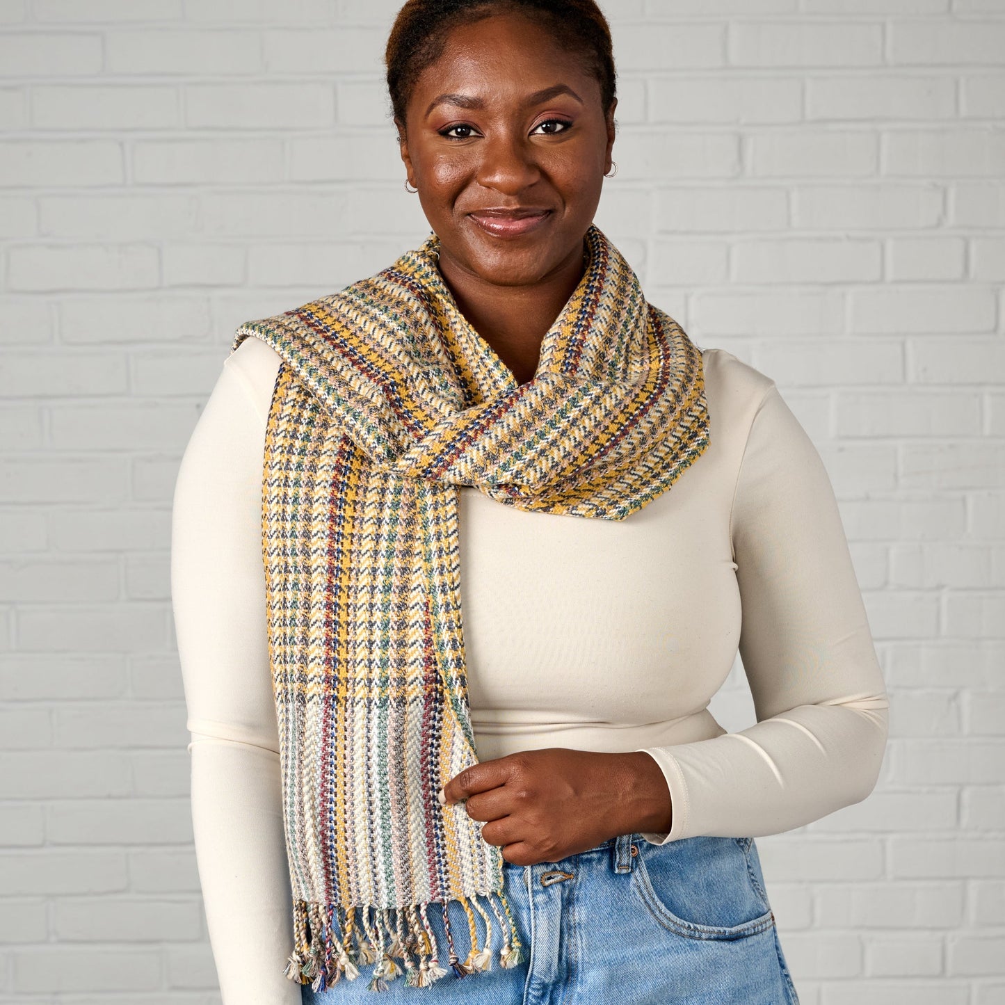 Golden Hour Cotton & Banana Fiber Scarf