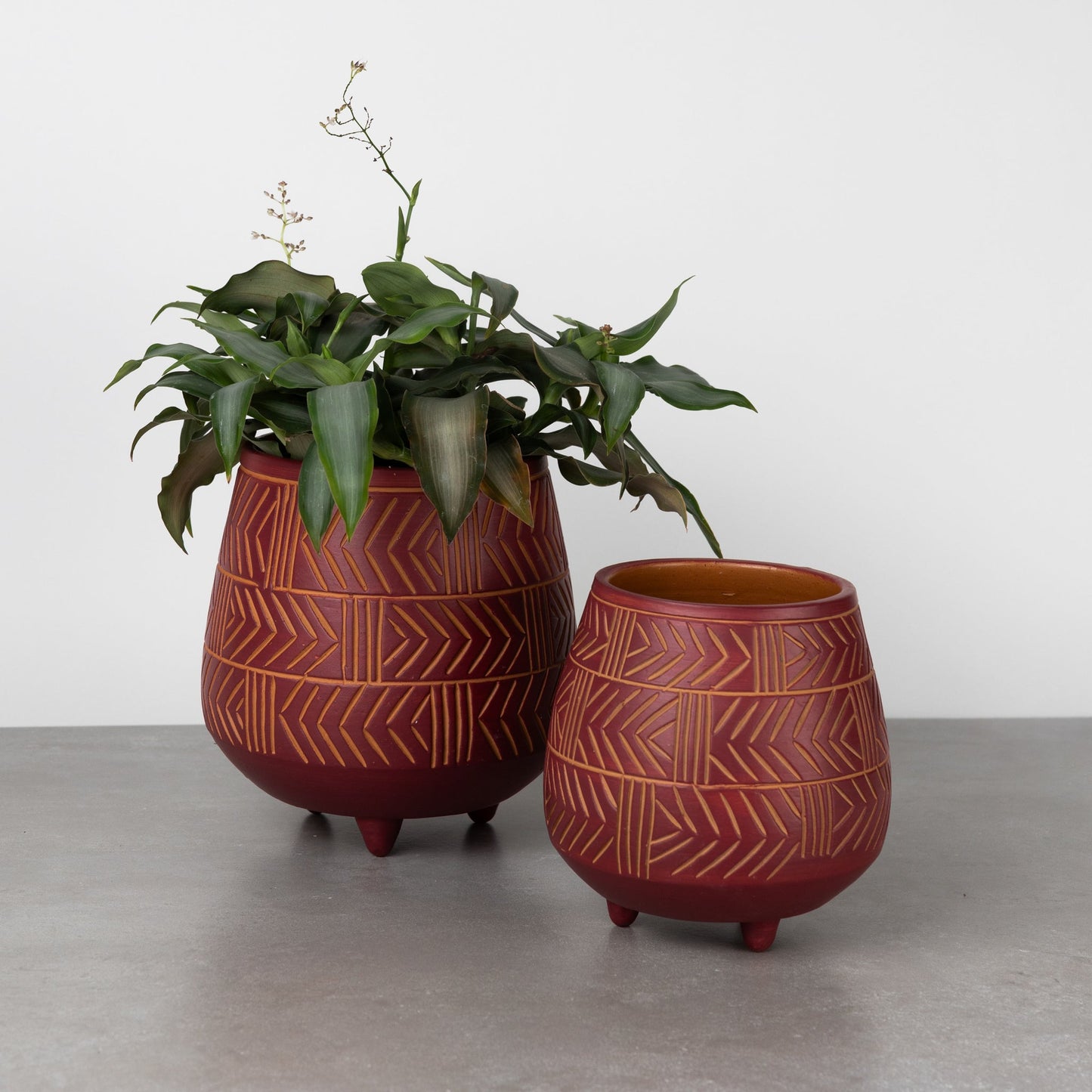 Hattaya Red Terracotta Planter with Feet - 6"D
