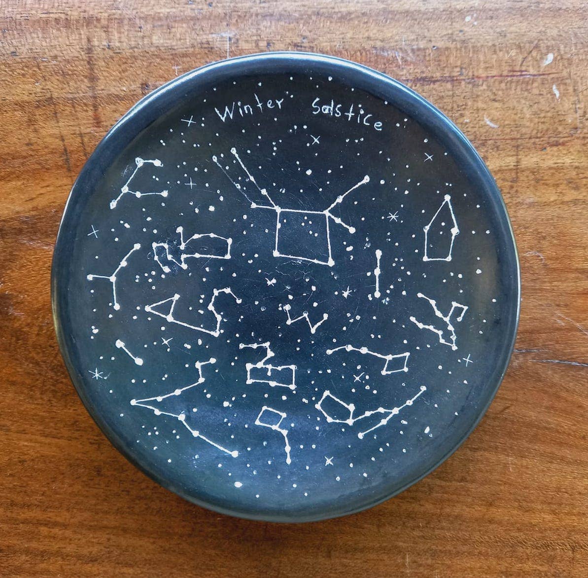Winter Solstice Constellations Ceramic Dish