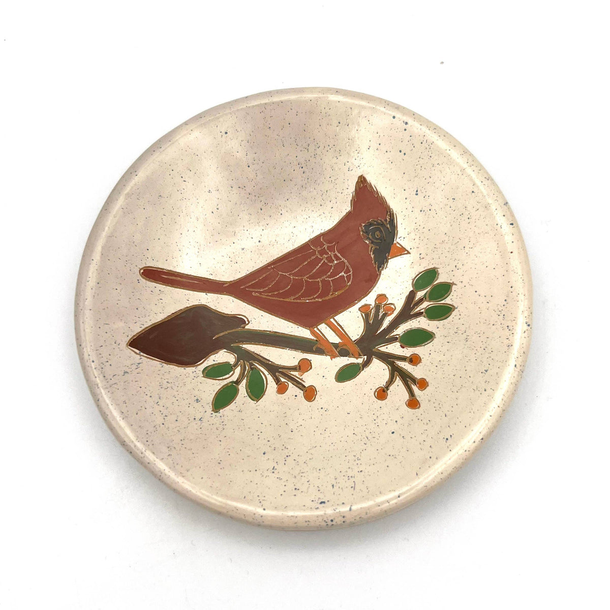 Winter Cardinal Ceramic Dish