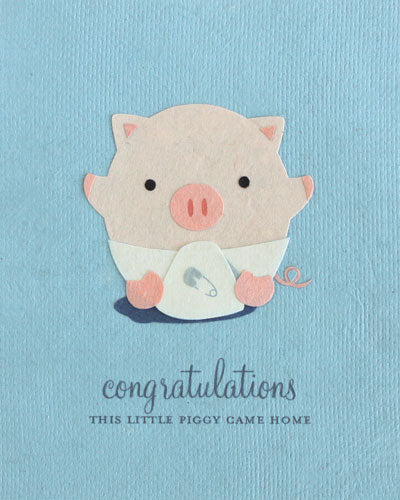 Little Piggy Congrats Card