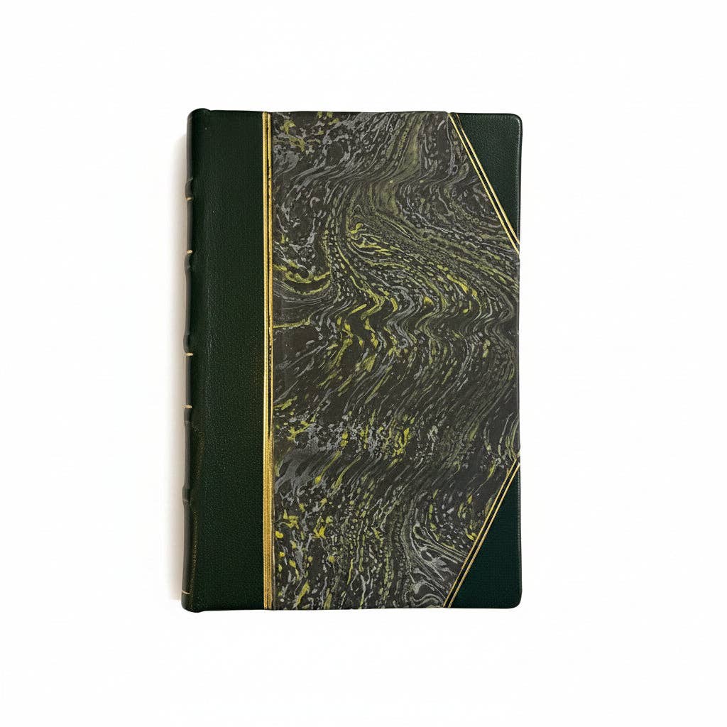 Marbled Paper Journal - Olive Green