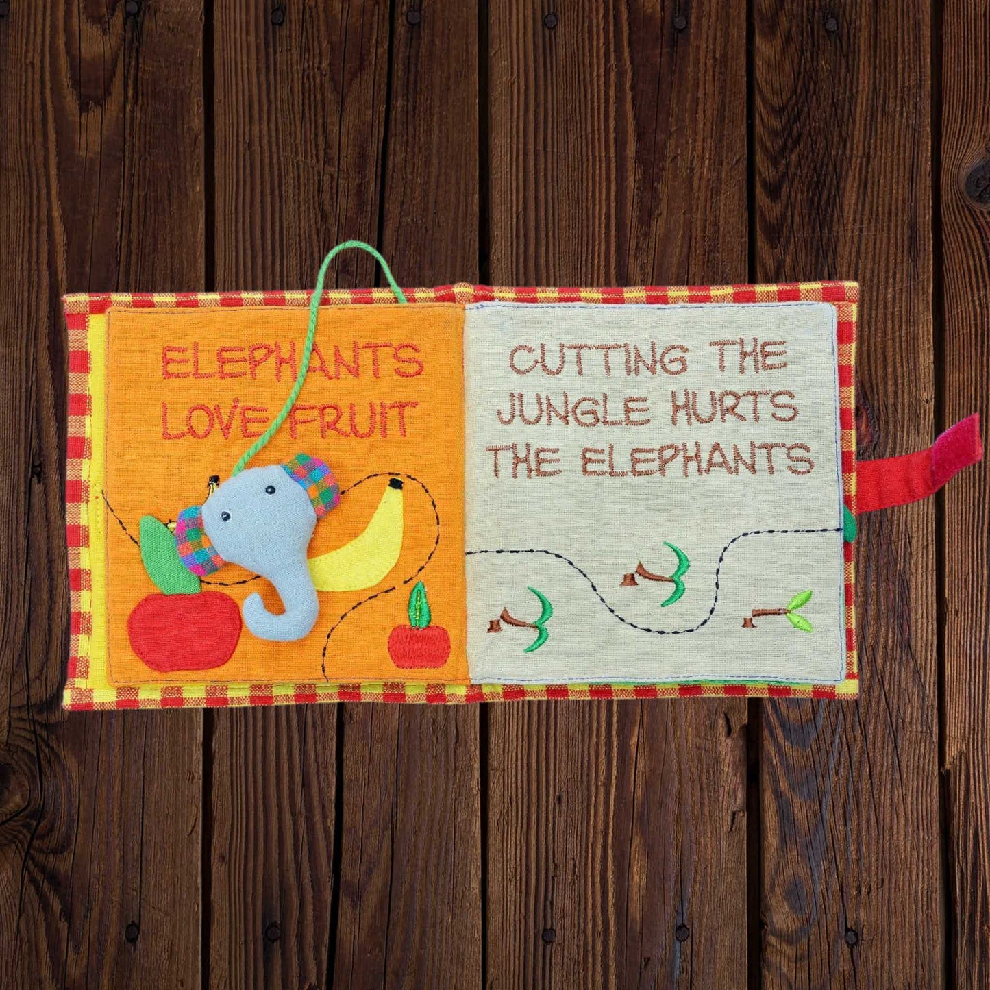 Fabric Kids' Book - Save the Elephants