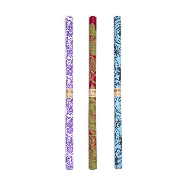 Recycled Paper Gift Wrap Single Rolls - Assorted, Eco-Friendly