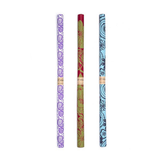 Recycled Paper Gift Wrap Single Rolls - Assorted, Eco-Friendly