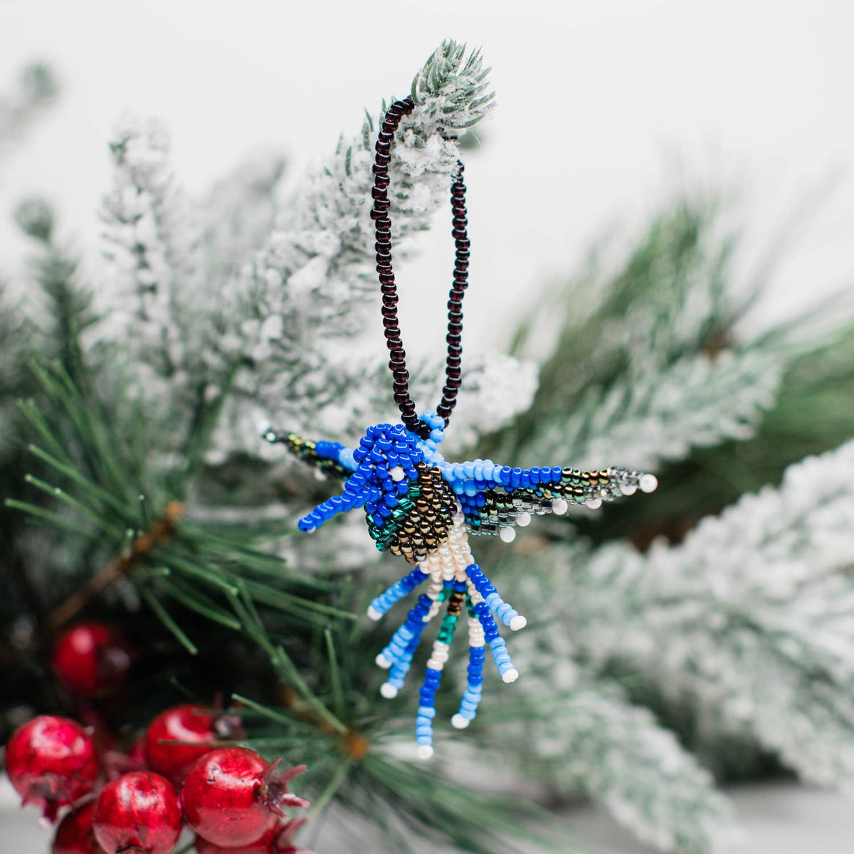 Hummingbird Beaded Ornament
