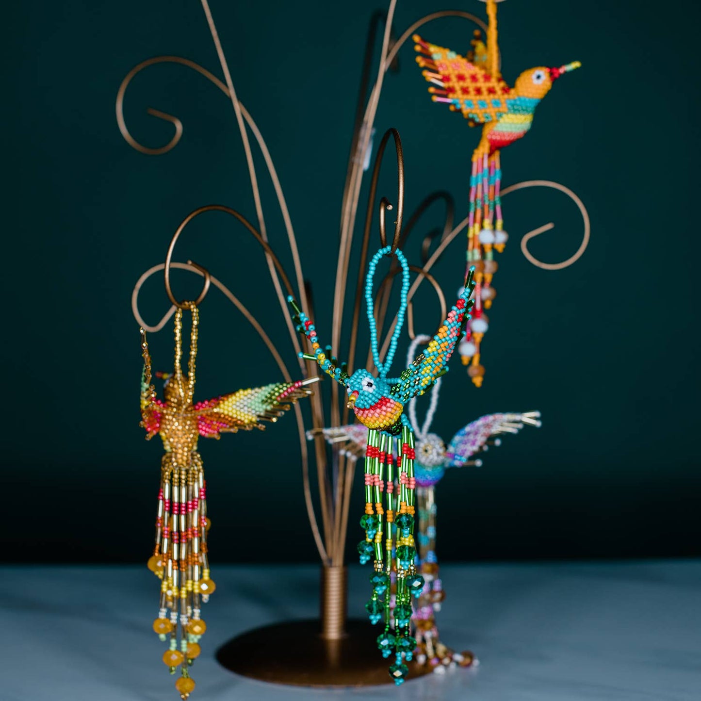 Hummingbird Beaded Ornament - Large