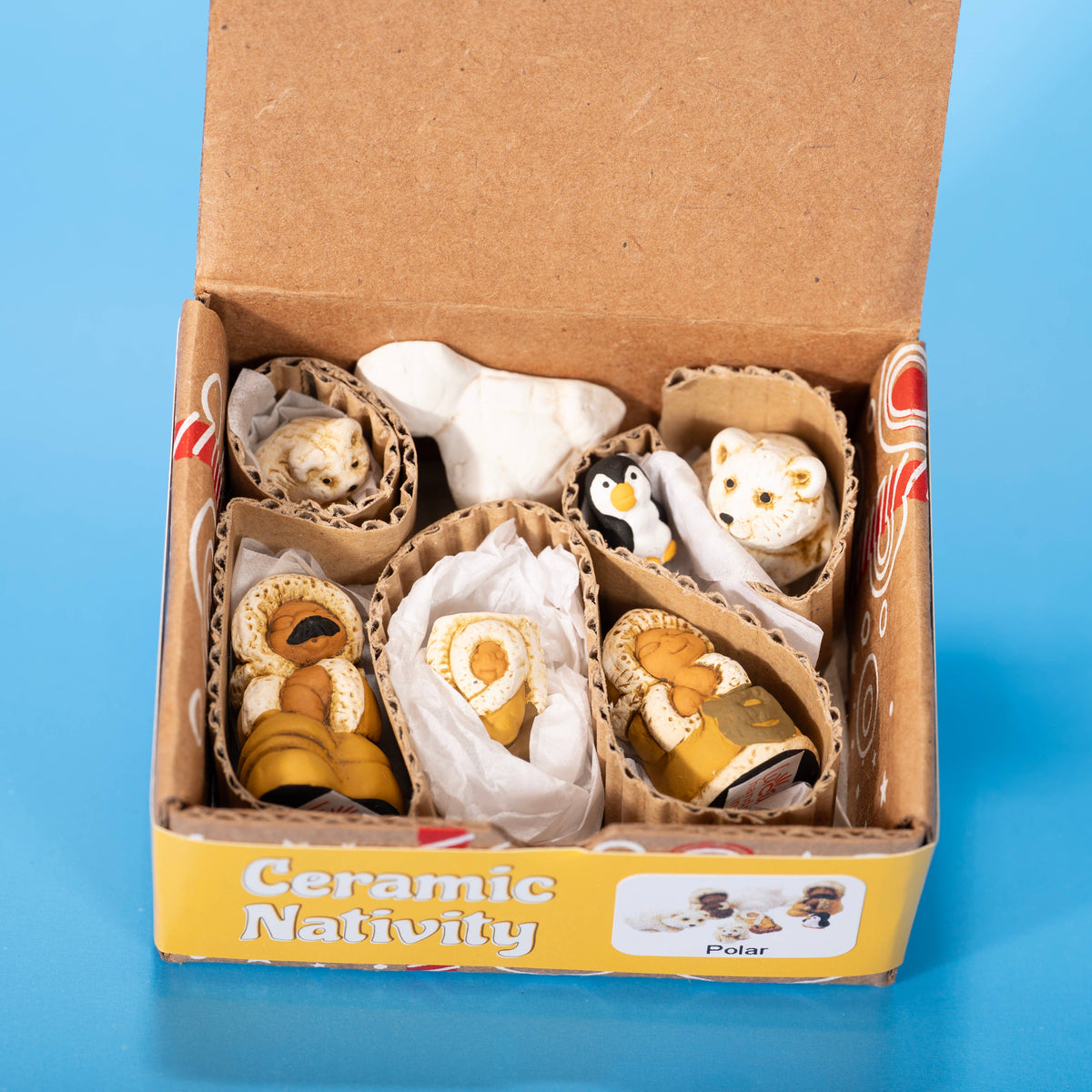 Miniature Ceramic Nativity - Polar (set of 7)