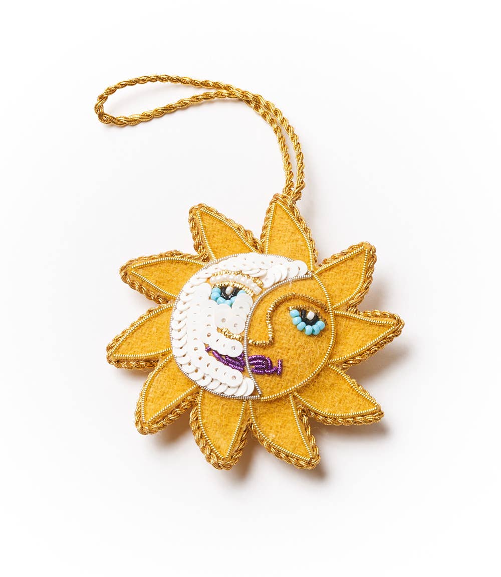 Larissa Plush Sun Moon Felt Ornament
