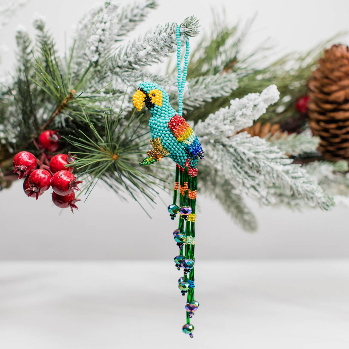 Parrot Large beaded Ornament