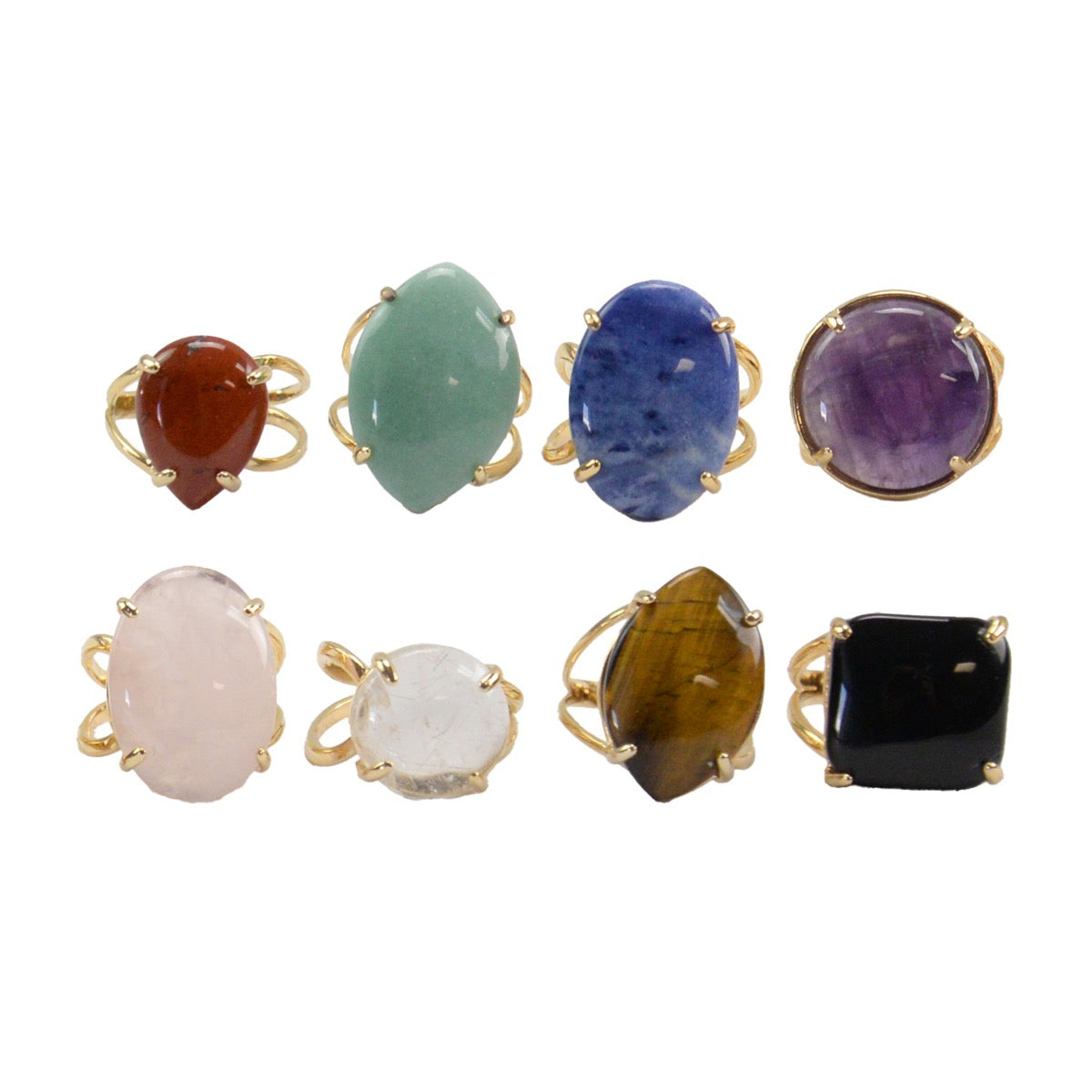 Gold-plated Gemstone Ring - Assorted