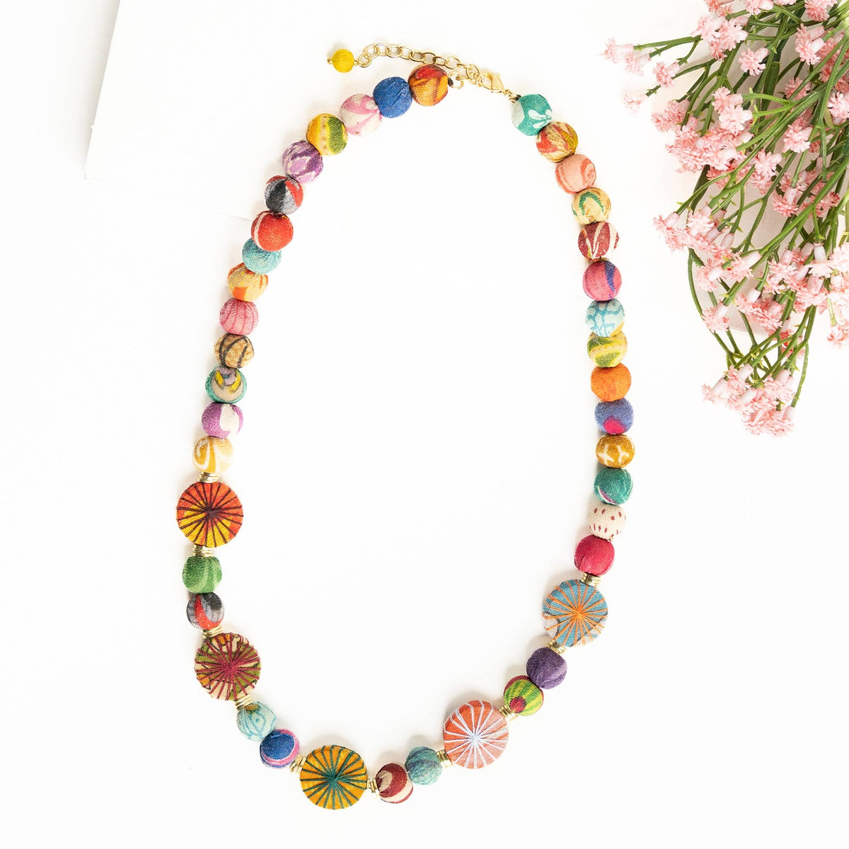 Kantha Threadburst Quintet Necklace