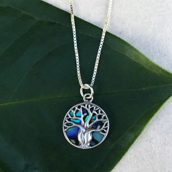 ABALONE TREE OF LIFE NECKLACE - STERLING
