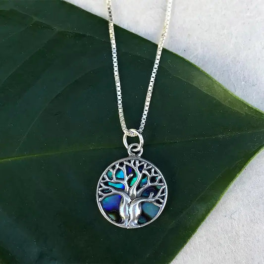ABALONE TREE OF LIFE NECKLACE - STERLING